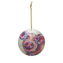 Load image into Gallery viewer, Happy Pig Ceramic Ornament