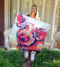Load image into Gallery viewer, Happy Pig Canvas print