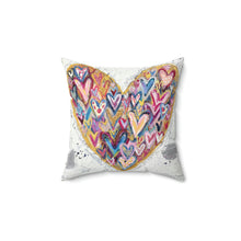 Load image into Gallery viewer, Heart on Heart Printed Square Pillow