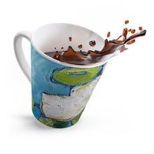 Load image into Gallery viewer, Blue floral latte mug