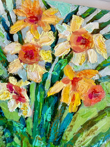 Framed original floral-Daffodils