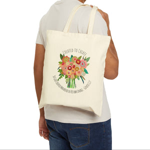 Floral Inspirational Tote Bag- Created to Create