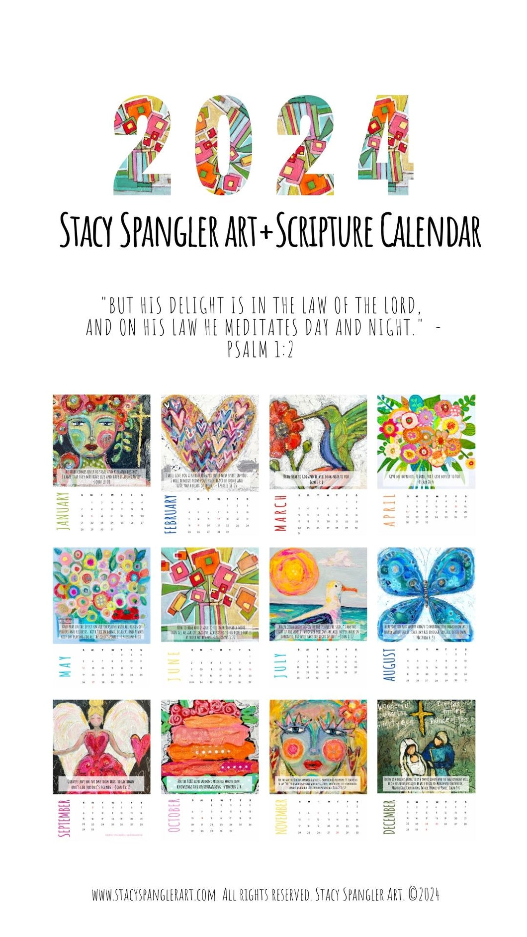 2024 Stacy Spangler Art Calendar-Phone Screen Saver