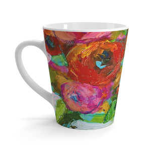 Latte Mug-bright floral design