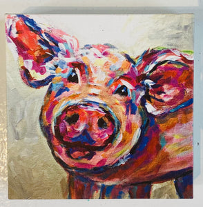 Happy Pig Canvas print-20 inch