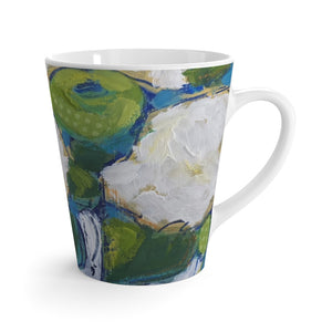 Blue floral latte mug